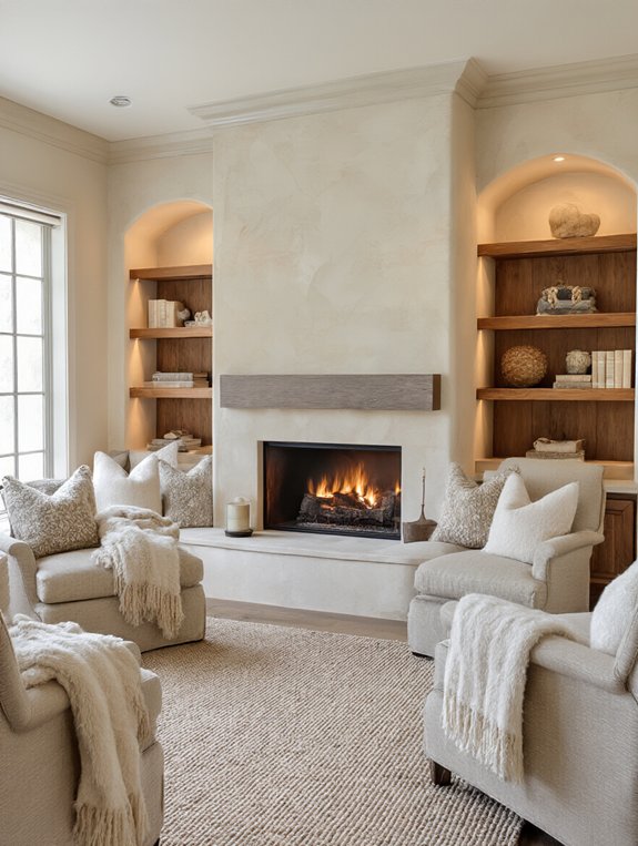 cozy fireplace alcove retreat