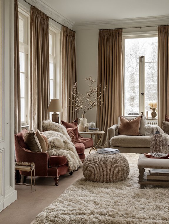 cozy floor to ceiling curtains