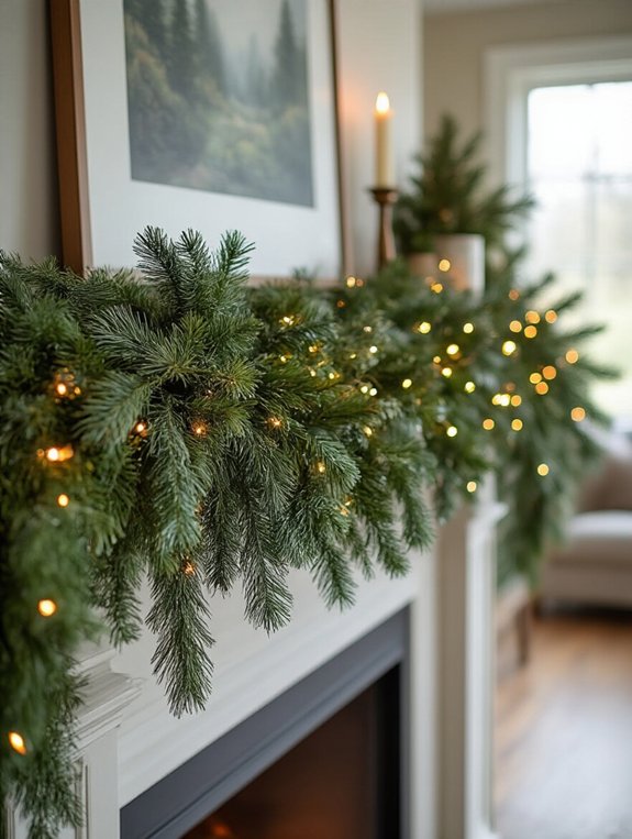 cozy greenery with lights