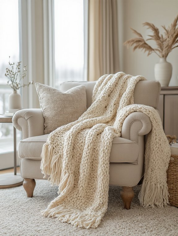 cozy hand knit throw blankets