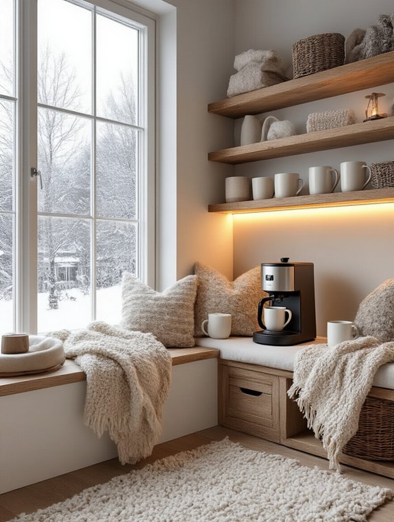 cozy homemade hot beverage station