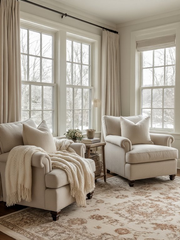 cozy inviting winter seating