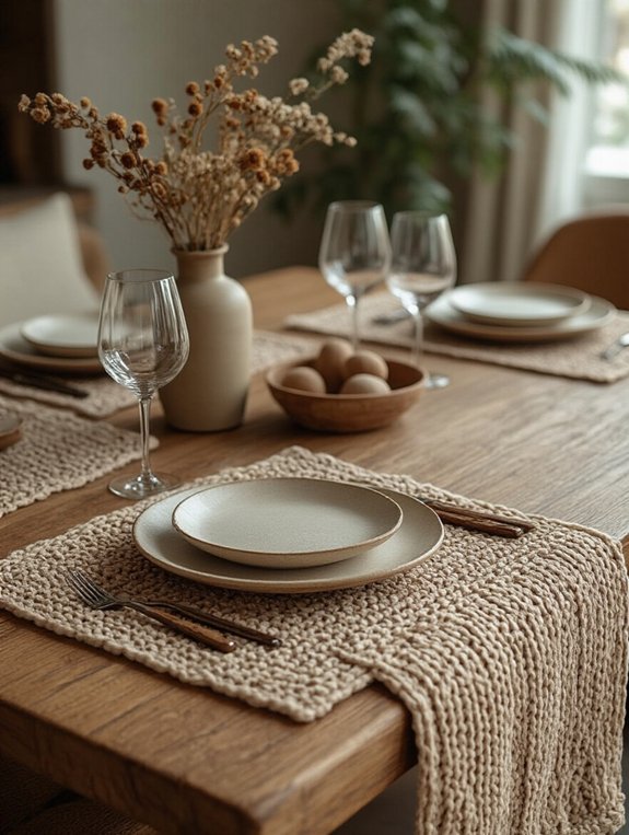 cozy knit table decorations
