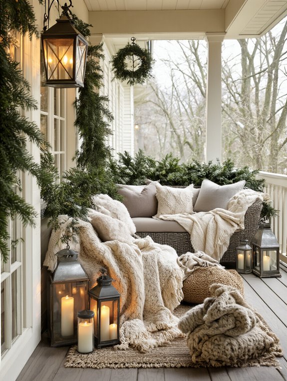cozy lantern lit winter retreat