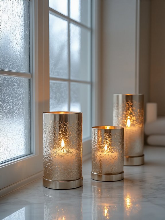 cozy metallic candle ambiance