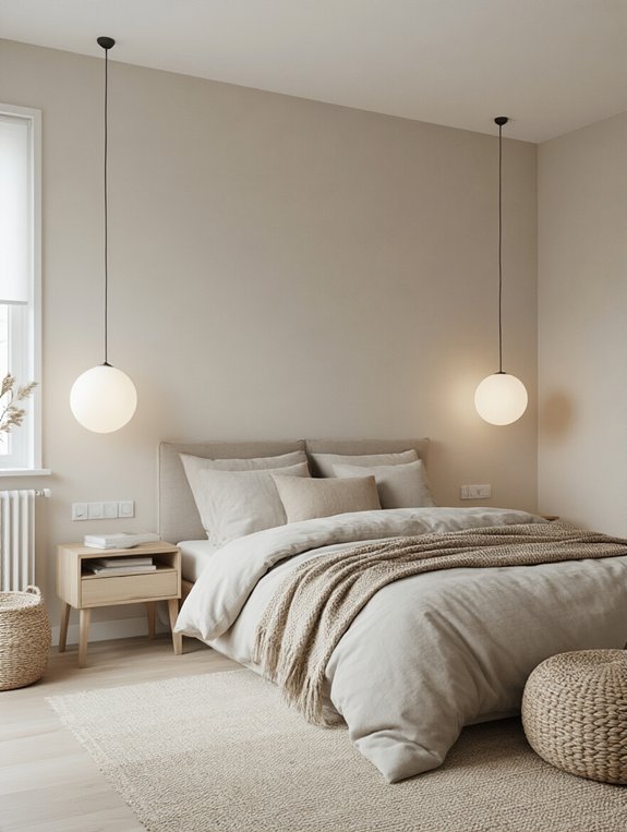 cozy minimalist bedroom lighting