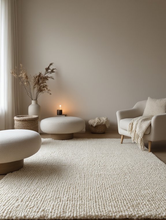 cozy minimalist wool rug