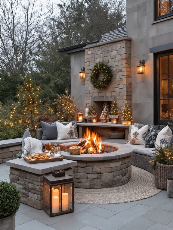 cozy outdoor snack station
