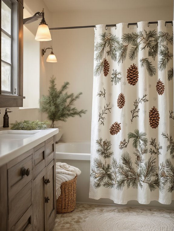 cozy pinecone bathroom decor