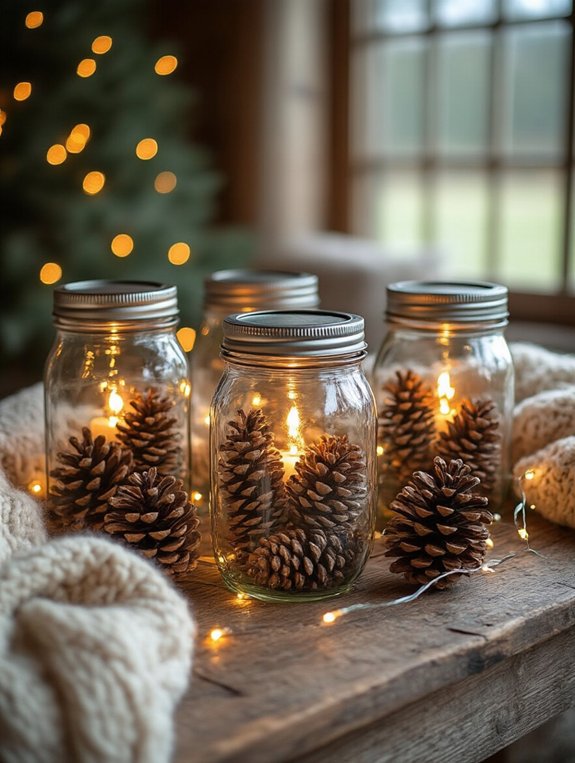 cozy pinecone lantern craft