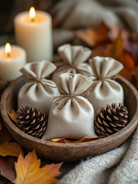 cozy pinecone potpourri sachets