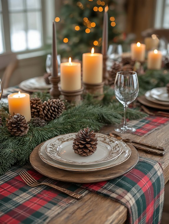 cozy plaid table decor