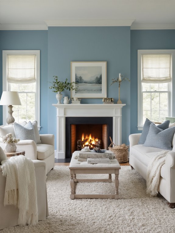 cozy powder blue ambiance