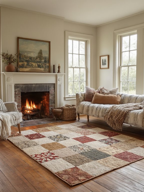 cozy quilted vintage rug
