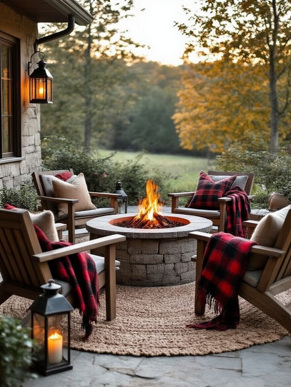 cozy rustic firepit setup