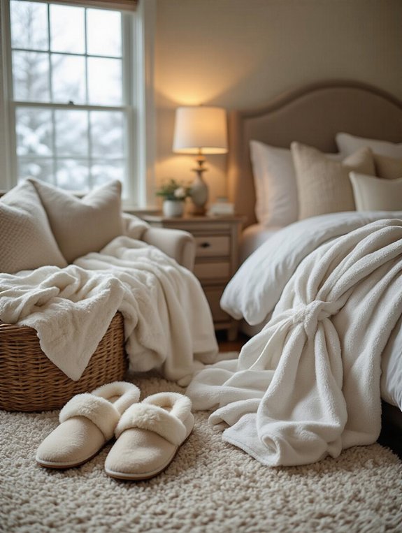 cozy slippers and robes