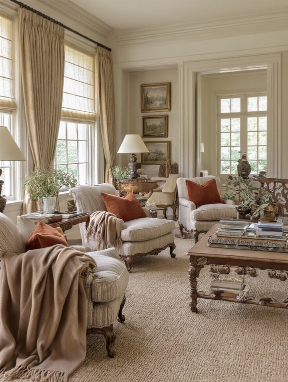 cozy traditional seating elegance