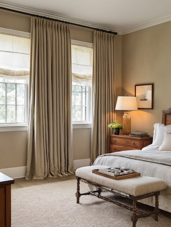 cozy warmth with heavy curtains