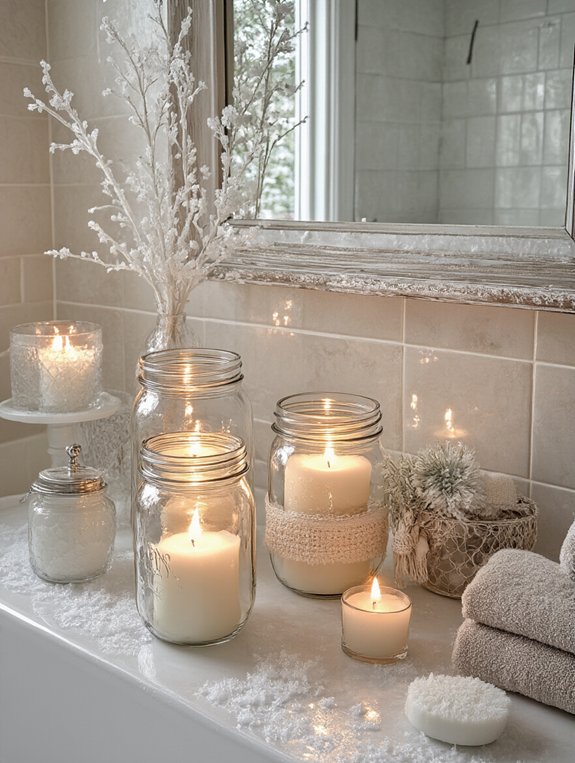 cozy winter mason jar luminaries