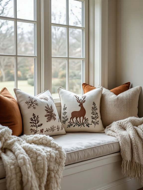 cozy winter pillow decor