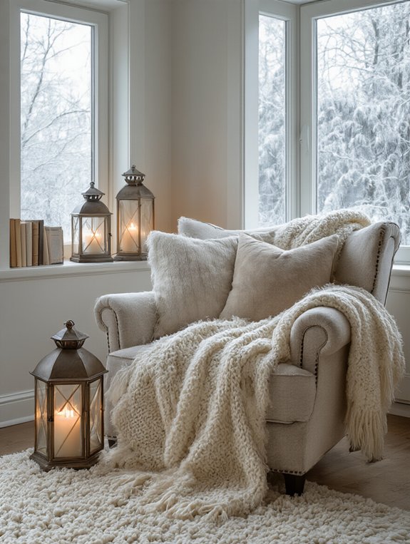 cozy winter reading nook