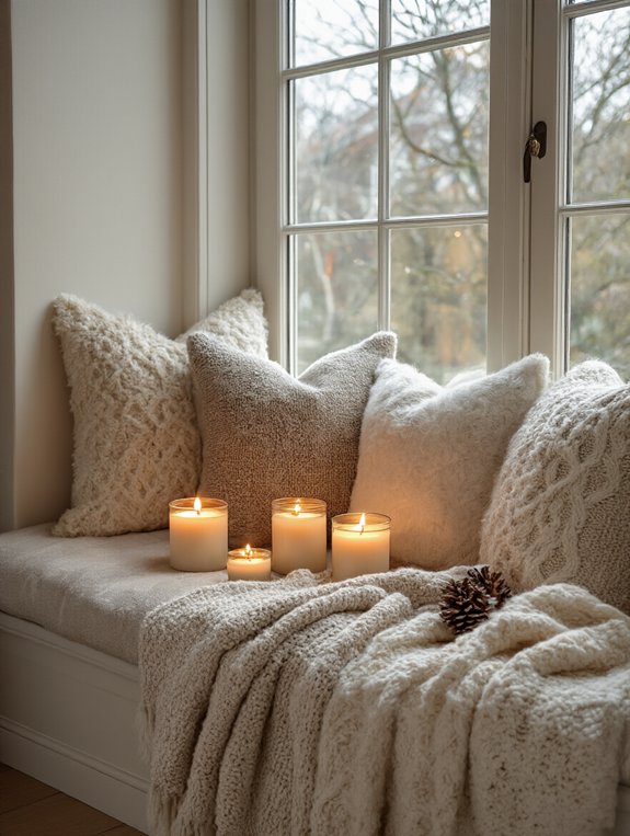 cozy winter scented candles