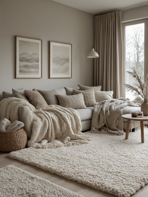 cozy winter textile layering