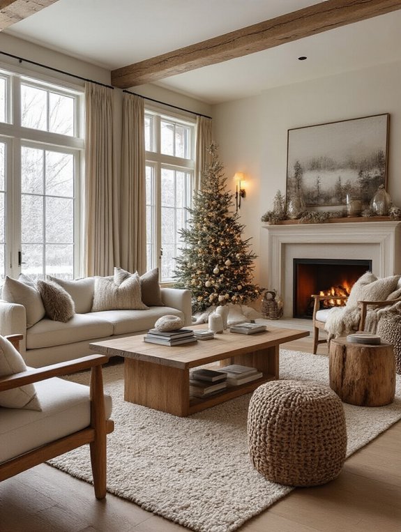 cozy wood and metal decor