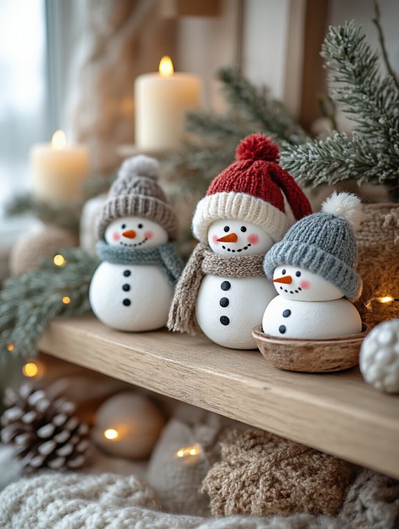 diy winter rock decorations