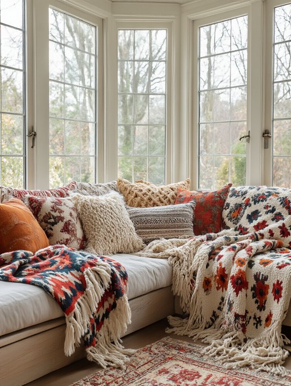 eclectic cozy sunroom charm