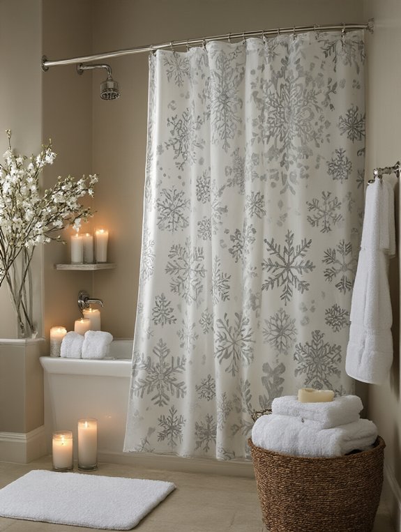 elegant winter shower curtains