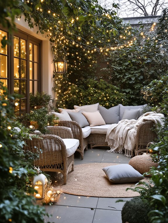 enchanted cozy winter patio