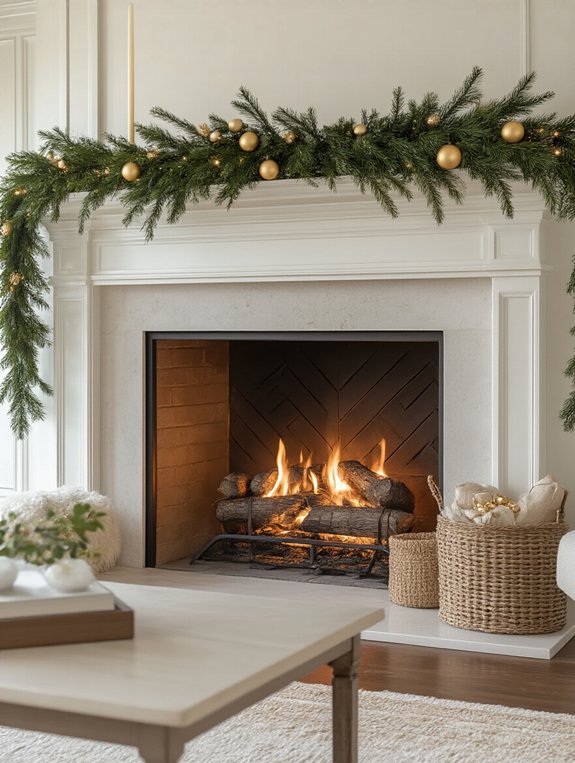evergreen garlands for warmth