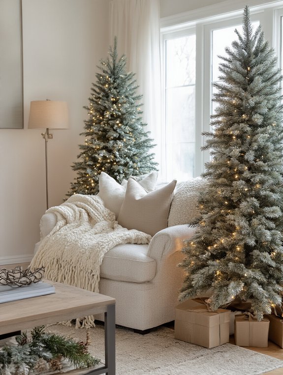 faux evergreen trees decor