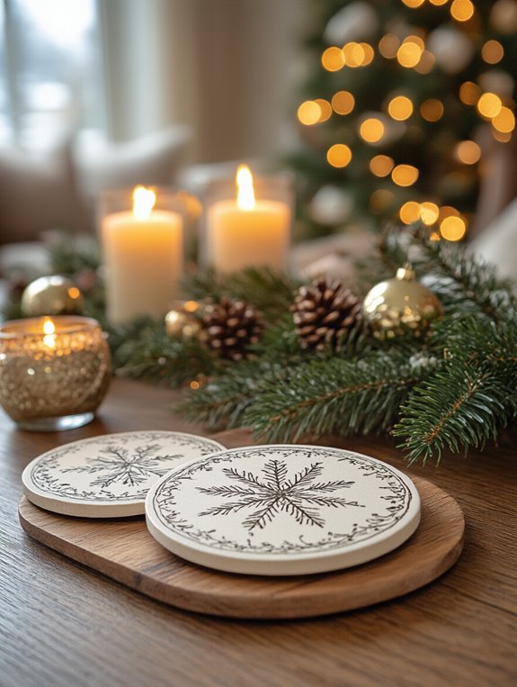 festive and durable coasters