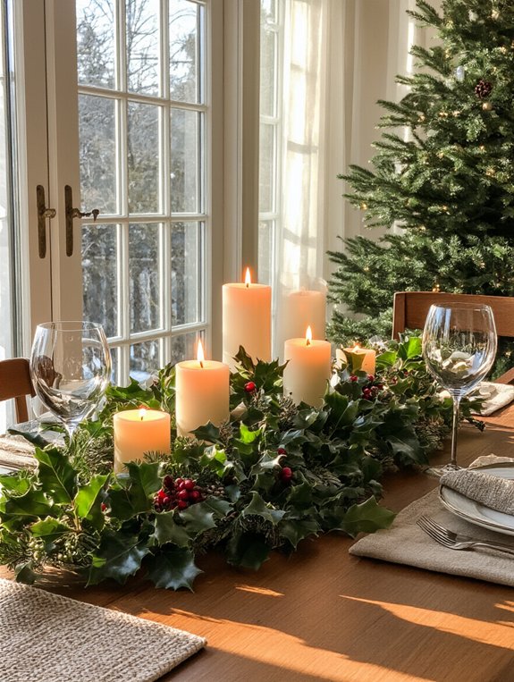 festive candle arrangement simplicity