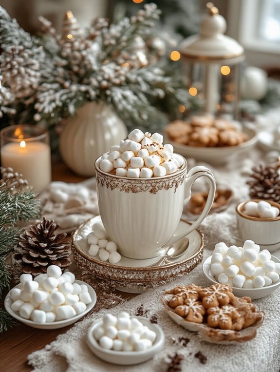 festive marshmallow cocoa toppings