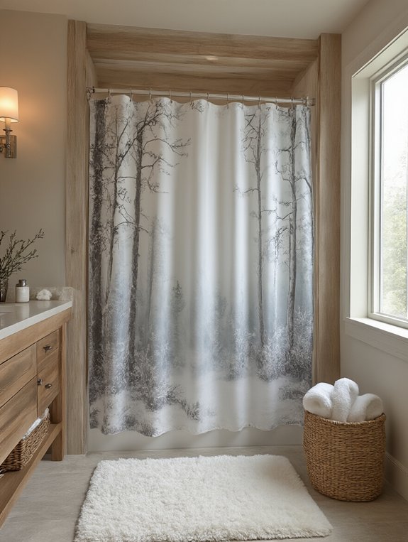 frosted forest bathroom decor