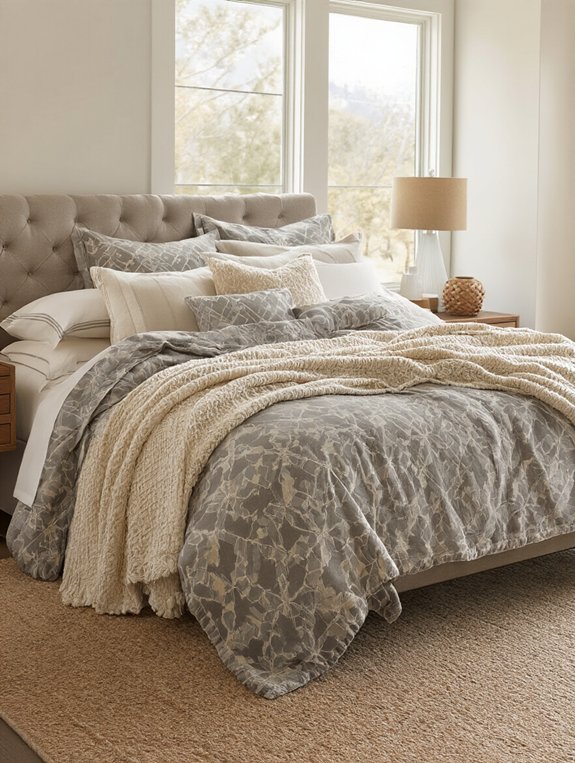 geometric flannel bedroom makeover