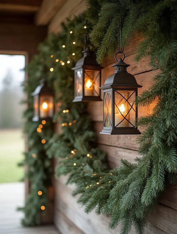 hanging lanterns with garlands