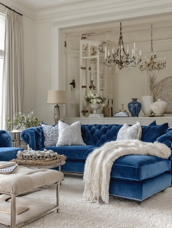 indigo blue winter decor