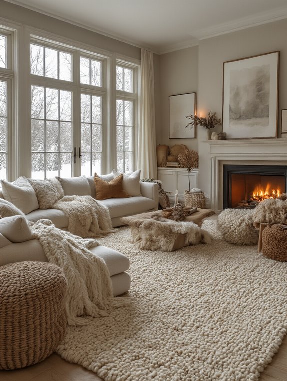 layered rugs for texture