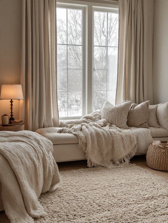 layered rugs for warmth