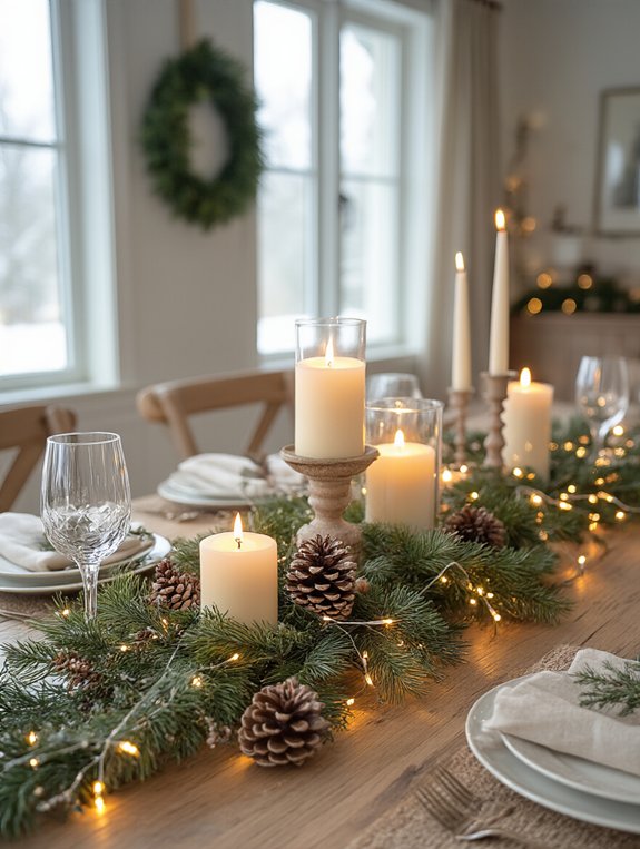 magical winter dining centerpiece