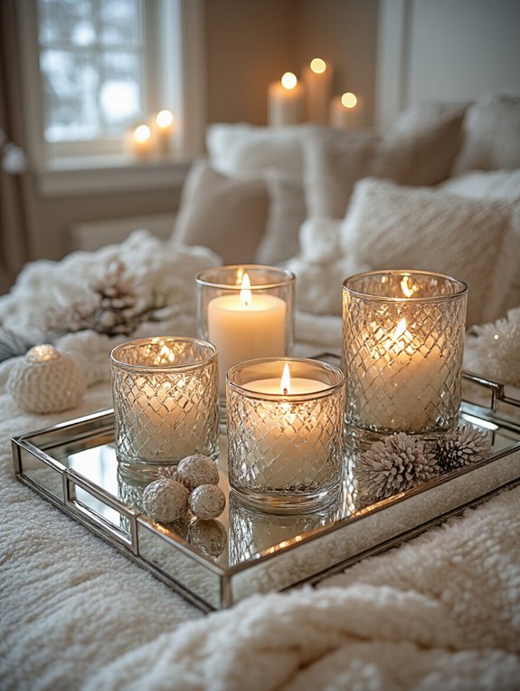 mirrored candle display elegance