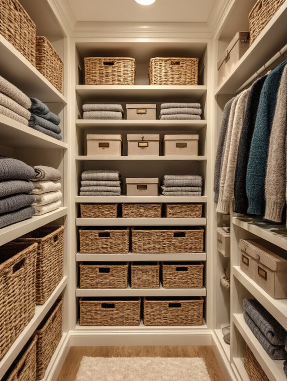 organize closet with labels