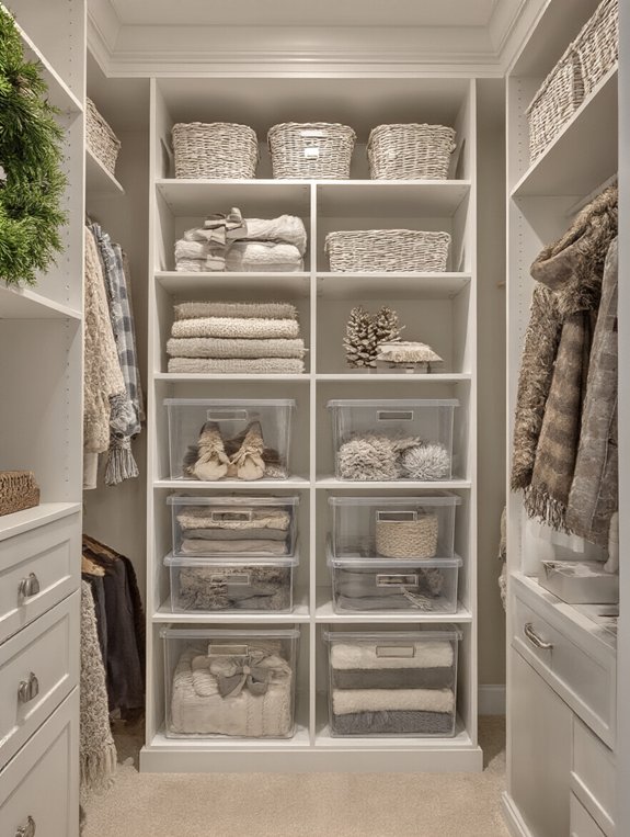 organized winter gear storage