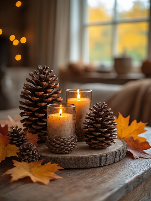 pinecone candle holder craft