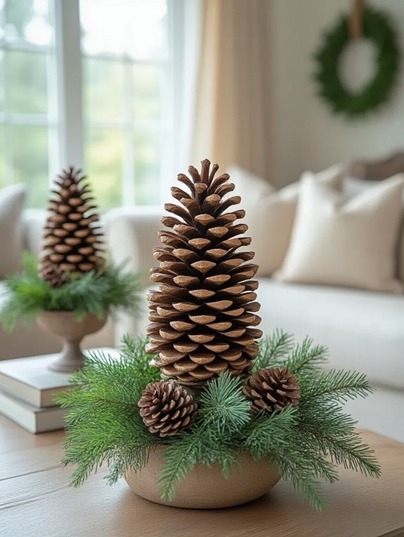 pinecone topiary home decor