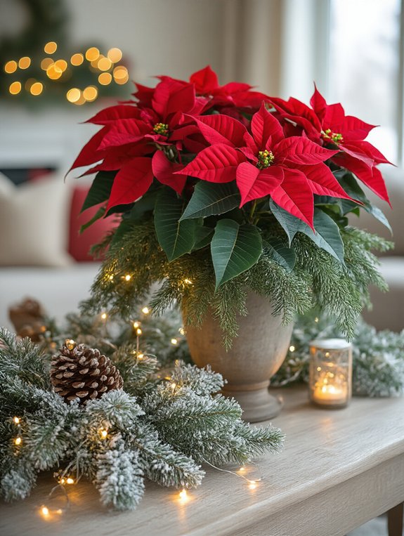 poinsettias brighten winter decor